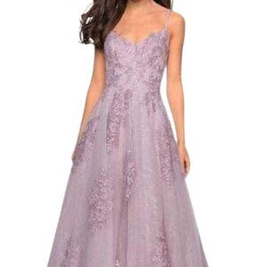 NWT La Femme 27492SC Lace  Prom Dress Pink Size 0